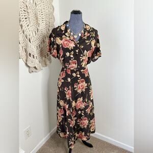 Evan Picone Vintage Y2K Silk Floral Skirt Set Size 14